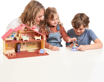 Bluey Familienhaus-Spielset inklusive 6 cm Bluey-Figur - offizieller Bluey-Sammelartikel Einzelbett