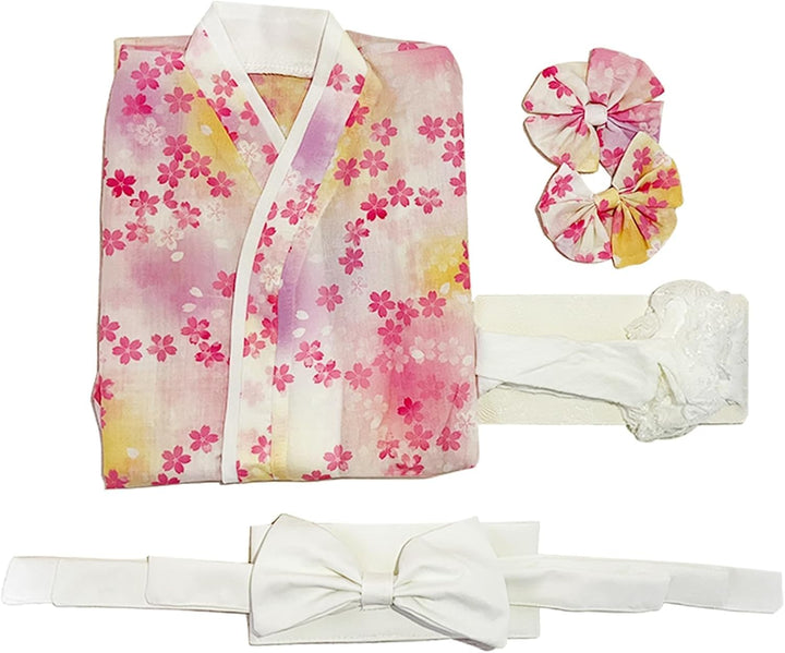 Puppenkleidung für 80–100 cm Puppen, Kimono-inspiriertes Puppenoutfit, Cosplay-Set, lebensgrosse Pup
