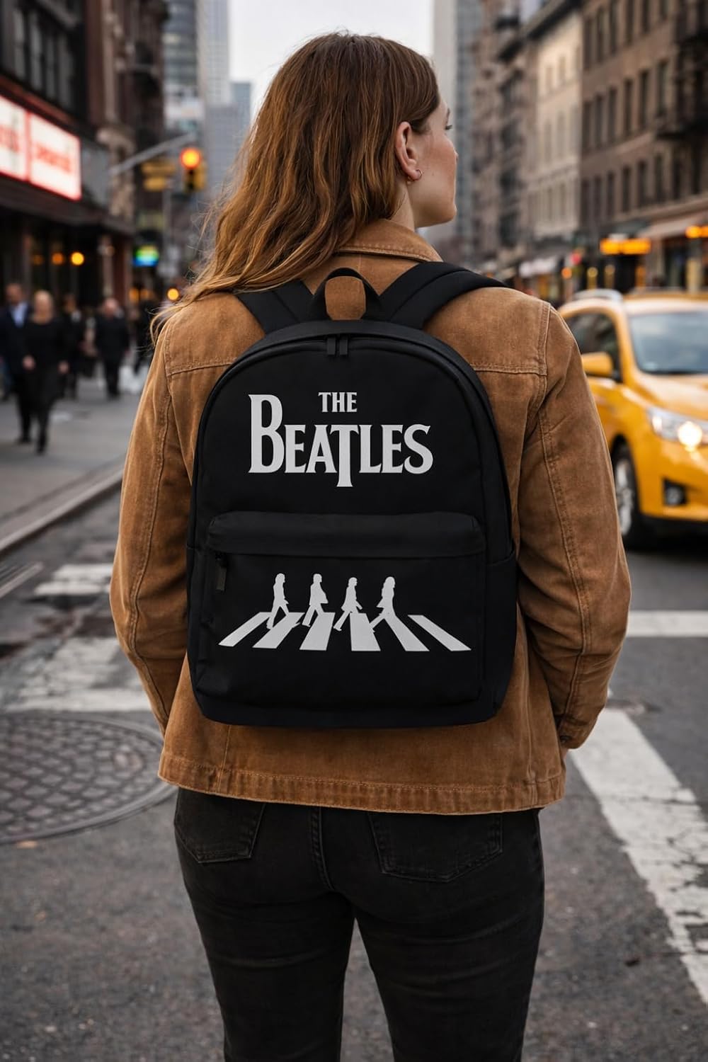 Rocksax The Beatles Backpack - Abbey Road B/W, Unisex Rucksack, Black,