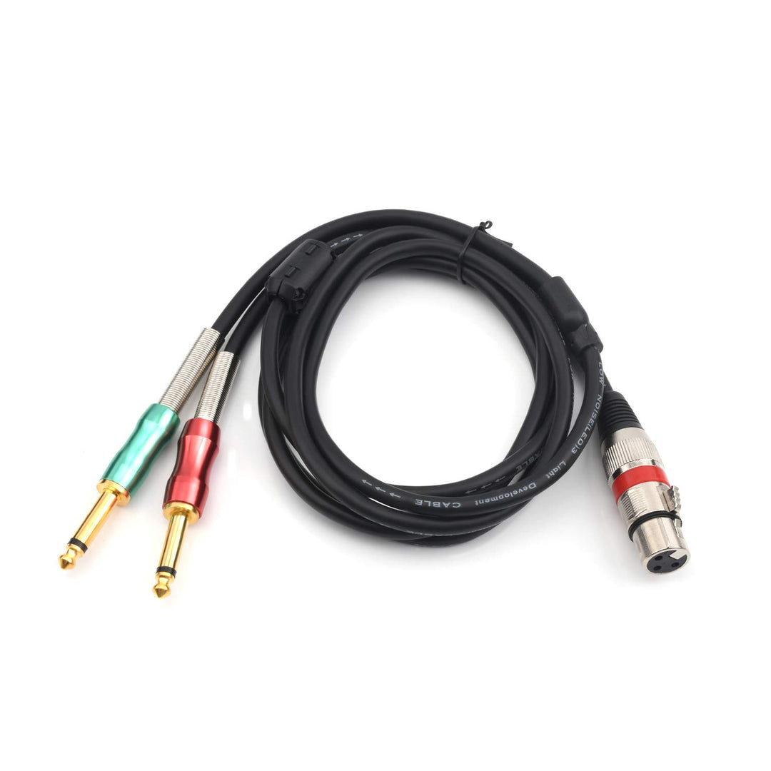 SiYear- 6.6FT XLR-Buchse 3-polig bis 6,35 mm 1/4 Zoll Mono-Stecker Audio-Y-Splitter-Kabel, doppelt 6