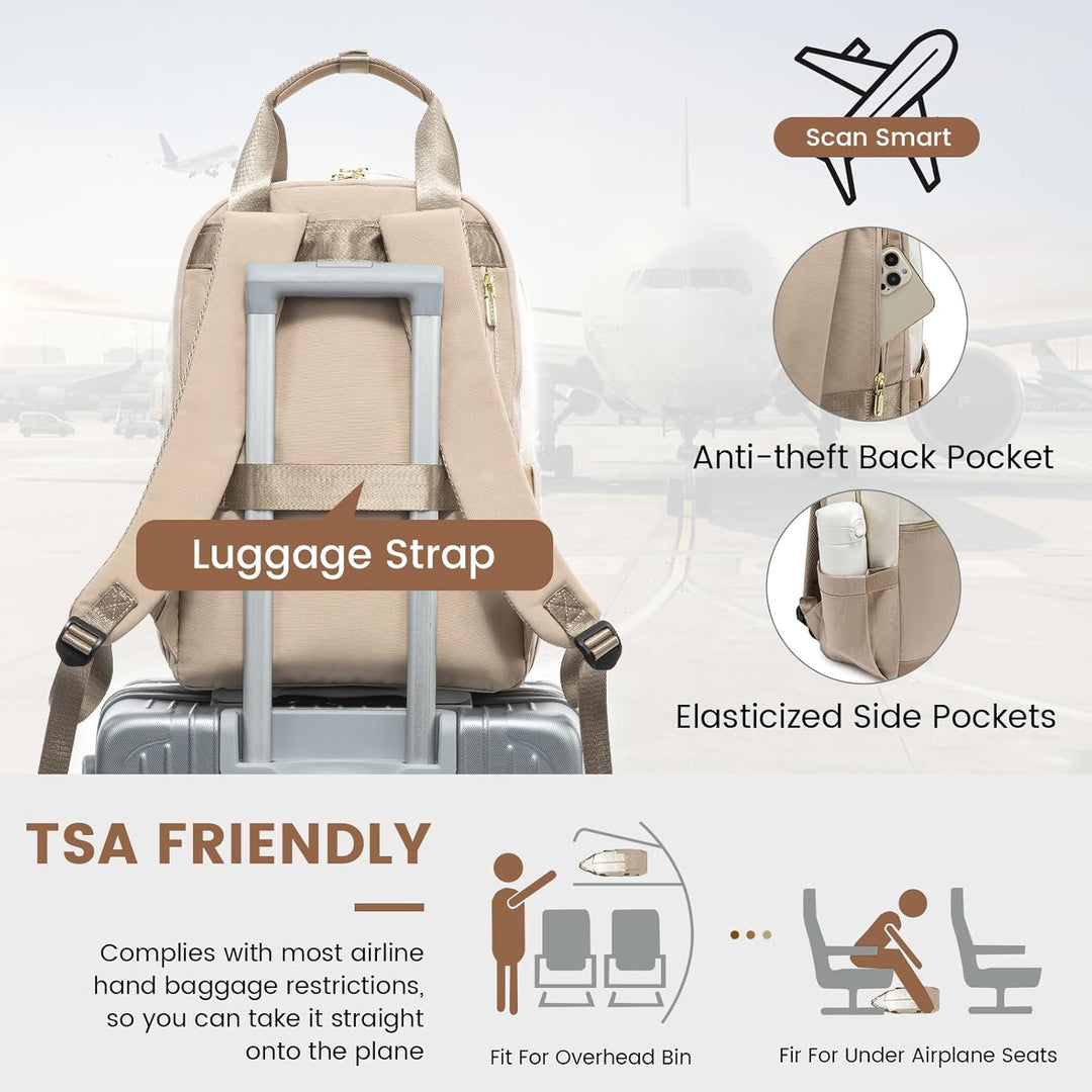 LOVEVOOK Rucksack Damen Gross, 17 Zoll Laptop Schulrucksack Teenager mit Laptopfach, Elegant Reiseru