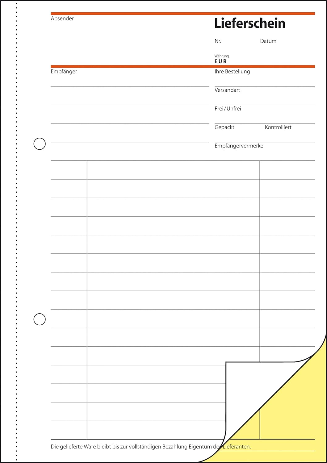 SIGEL SD011/10 Lieferscheine A5, 2x40 Blatt, selbstdurchschreibend, 10er Pack 10 Stück 2x40 Blatt, 1