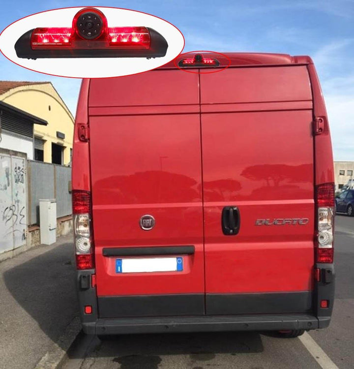 Dynavsal Rückfahrsystem mit Rückfahrkamera im 3. Bremslicht Bremsleuchte passend für Fiat Ducato X25