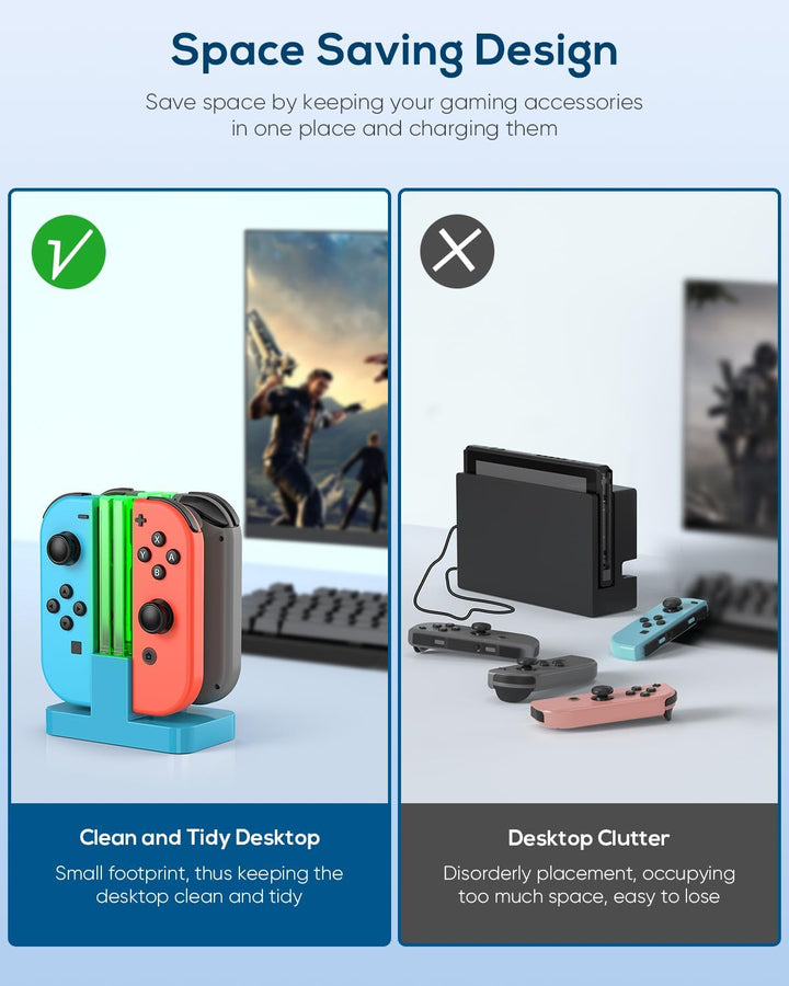 FYOUNG Switch Controller Ladestation Kompatibel Mit Nintendo OLED Joy Con - Quad Ladestation Zubehör