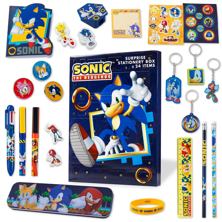 Sonic The Hedgehog Adventskalender 2024 - Schreibwaren Weihnachtskalender Jungen und Mädchen