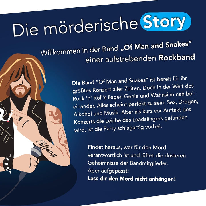 CRIMECASES Krimidinner für 6-8 Spieler: Das letzte Konzert | Das schaurig-heitere Rockstar Krimi Din