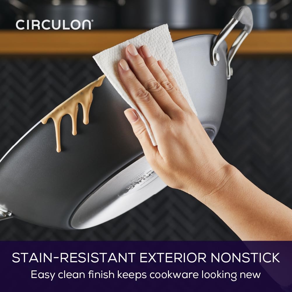 Circulon Scratch Defense Wok Antihaft 36cm – Induktionsgeeigneter Wok mit extremer Antihaftbeschicht
