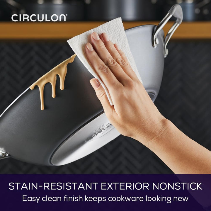 Circulon Scratch Defense Wok Antihaft 36cm – Induktionsgeeigneter Wok mit extremer Antihaftbeschicht