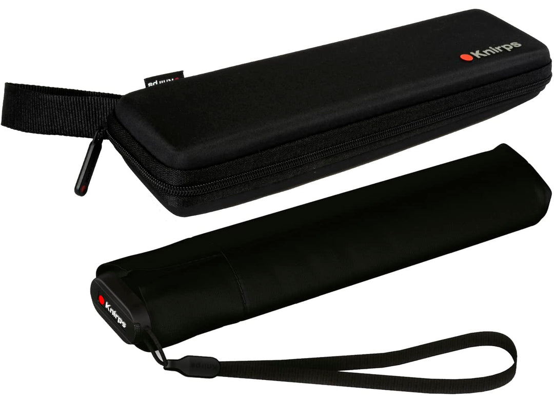 Knirps Taschenschirm US.050 Ultra Light Slim Manual im Etui - Black Black mit Etui, Black mit Etui