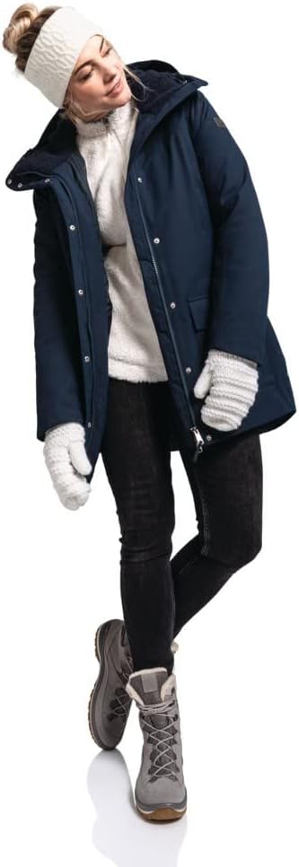 Schöffel Damen Ins. Parka Rotterdam L, wind- und wasserdichter Damen Parka mit verstellbarer Taille,