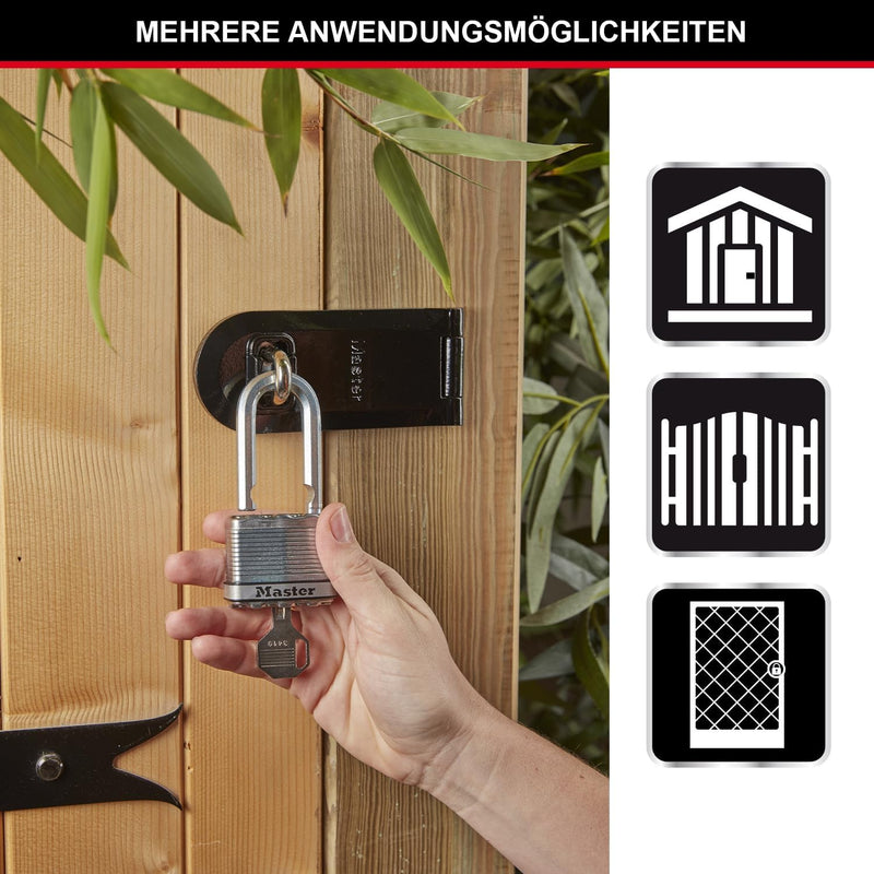 MASTER LOCK Hochleistungsvorhängeschloss [Schloss mit Schlüssel] [Laminierter Stahl] [Wetterfest] M5