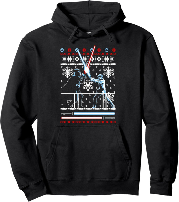 Star Wars Luke & Vader Battle Holiday Pattern Pullover Hoodie