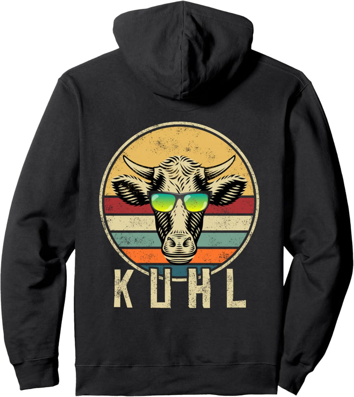 Lustiges Kuh mit Sonnenbrille Kühe Kuhl Landwirt Bauernhof Pullover Hoodie