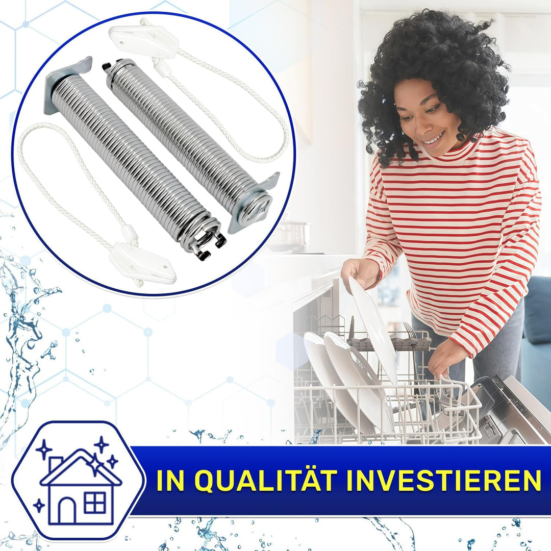 Reparaturset Scharniere in Schwarz und Feder für Geschirrspüler mit dem Originalcode 00754869 für Bo