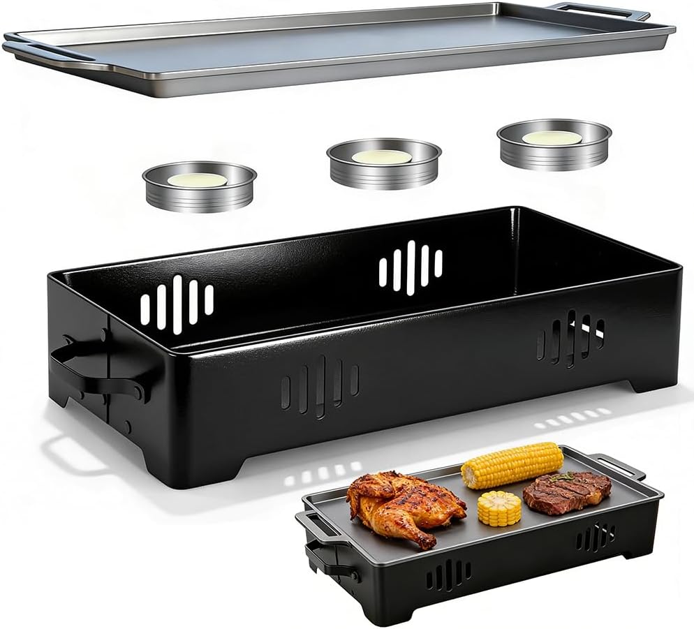 BBQ Warmhalteplatte,Warmhaltebehälter für Essen & Grillgut,Fleischwarmhalter fürs Grillen, Grillgut