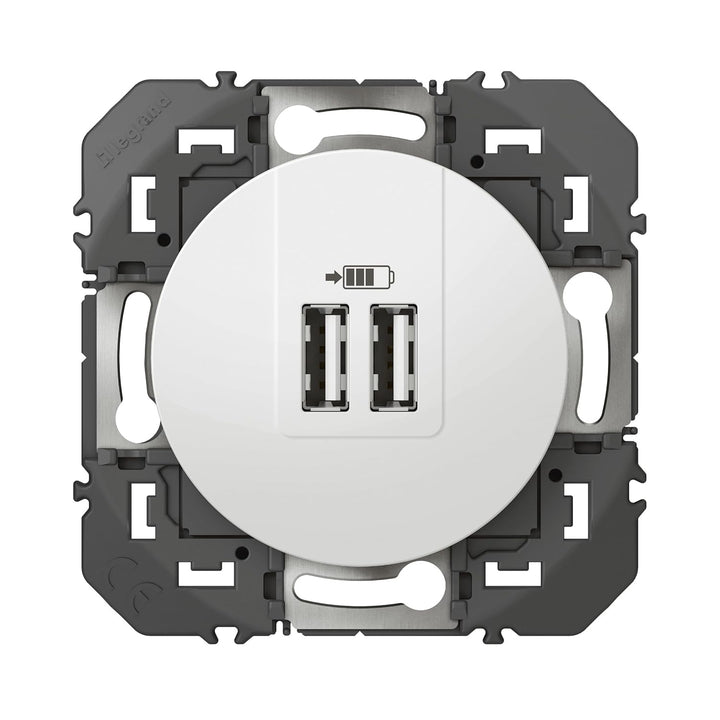 Legrand 600343 Doppel-Ladegerät USB Typ A Dooxie, 2,4 A, weisses Finish