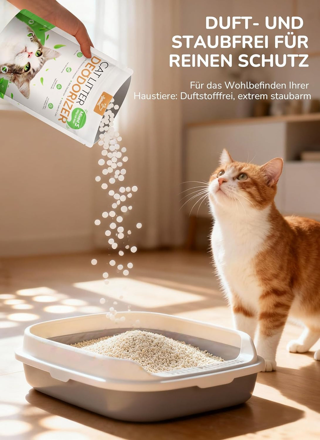 Katzenstreu-Erfrischer, PalNests AOP Katzenstreu-Desodorierung Granulat, Geruchsentferner für Hausti