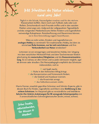 Schnitzen für Kinder – 55 coole Projekte mit Fotoanleitung zur Förderung der Konzentration & Feinmot