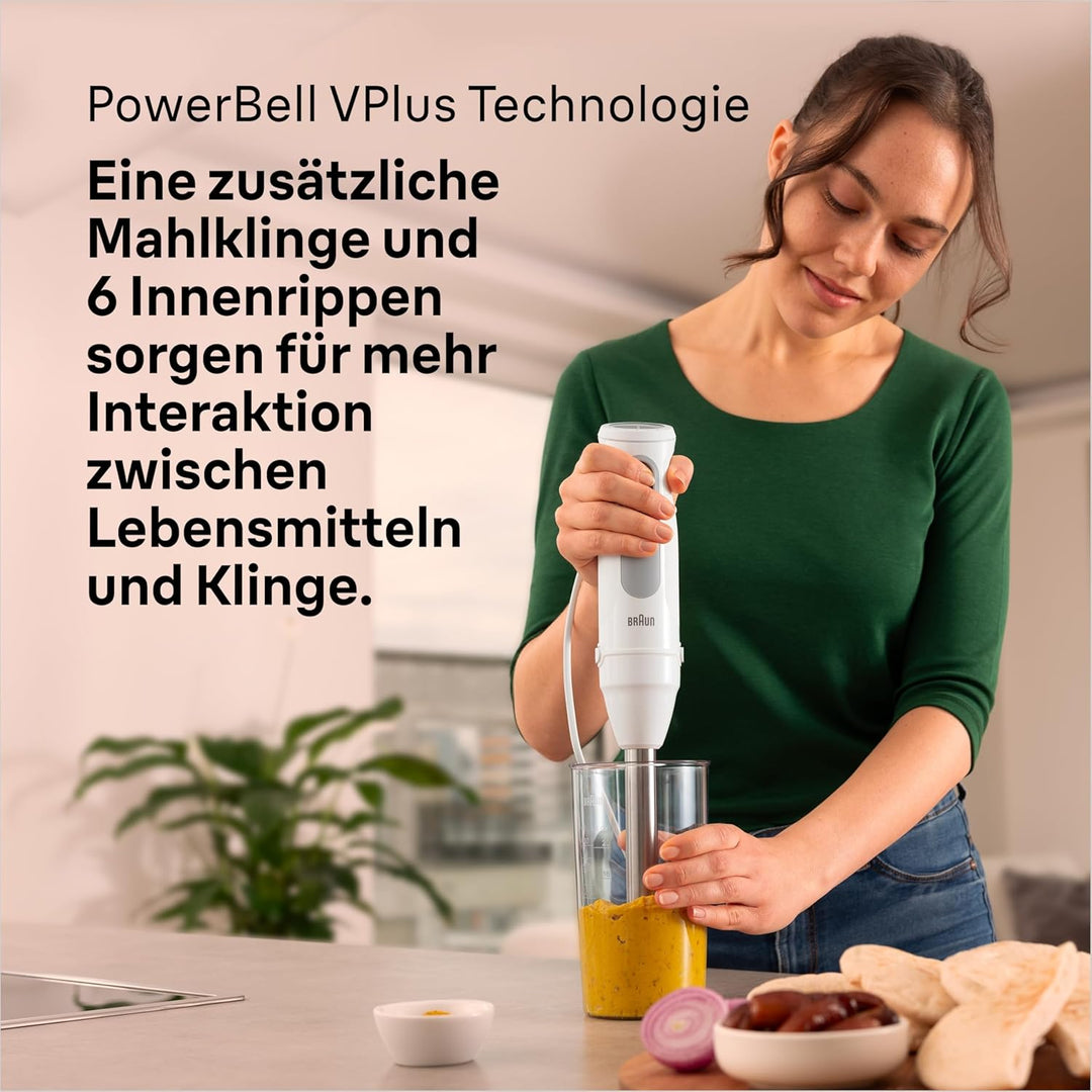 Braun Stabmixer MultiQuick 5 MQ50201M, PowerBell Plus Technologie, 21 Geschwindigkeitsstufen+Turbo,