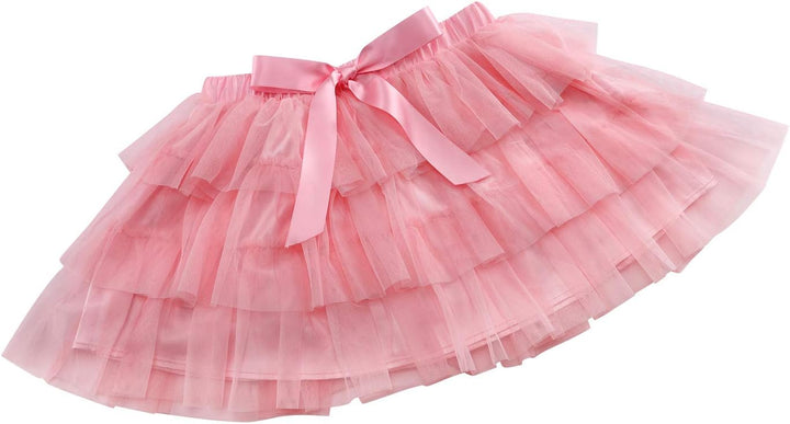 LittleForBig Damen Mesh Tüll Puffy Petticoat Tutu Ballett Bubble Rock Kurzer Ballerina Rock M Rosa,