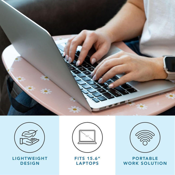 LAPGEAR MyStyle 45336 Tragbarer Schossschreibtisch mit Kissen, Gänseblümchen, für Laptops bis zu 39,