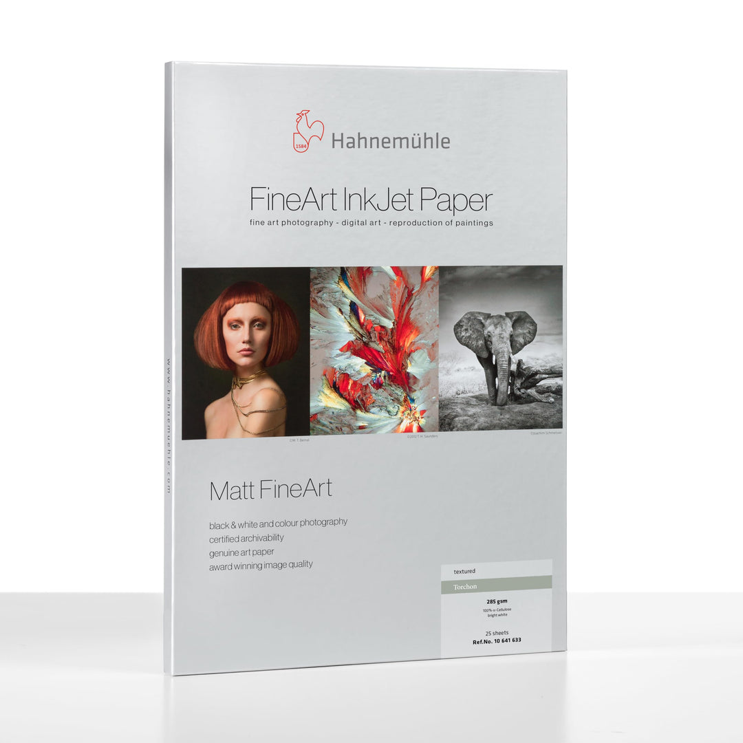 Hahnemühle 10641633 Digital FineArt Torchon Papier, 285 g/m², DIN A3+, 329 x 483 mm, hellweiss, 329