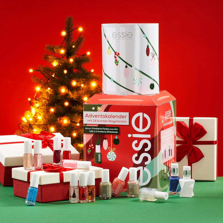 essie Adventskalender 2024 (24-teilig) – Nagellack-Set mit Nagelpflege, inkl. 7 limitierter Nagellac