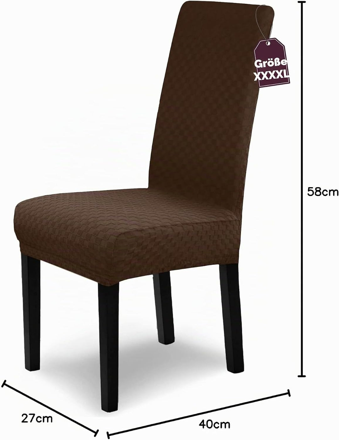 SCHEFFLER-Home Stuhlhussen Stretch Emil/Stretch Stuhlhussen Braun 4er Set/elastische Stuhlabdeckunge