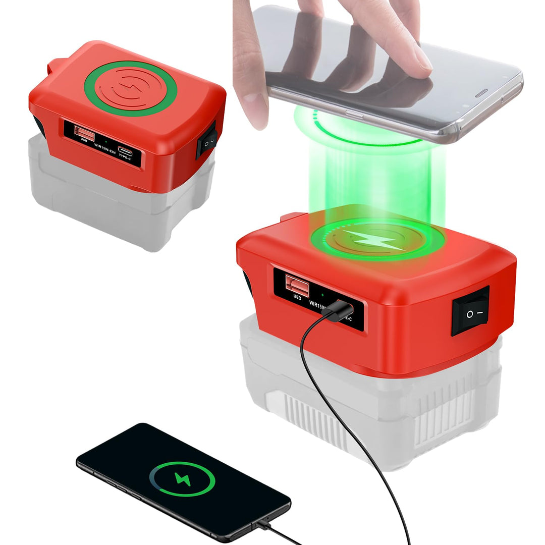 Wireless Für Einhell Akku USB Ladegerät Adapter, Kabelloses Tragbares Ladegerät Für Einhell 18v, USB