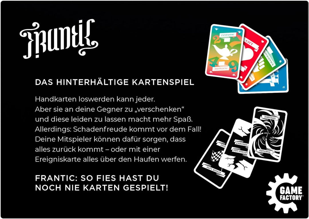 Game Factory 646224, Frantic, das hinterhältige Kartenspiel, deutsche Version, Deutsche Version