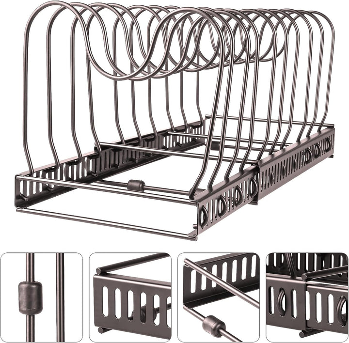 homewell Topfdeckelhalter, Abtropfgestell aus Metall für Töpfe, Pfannen und Deckel aus schwerem Meta