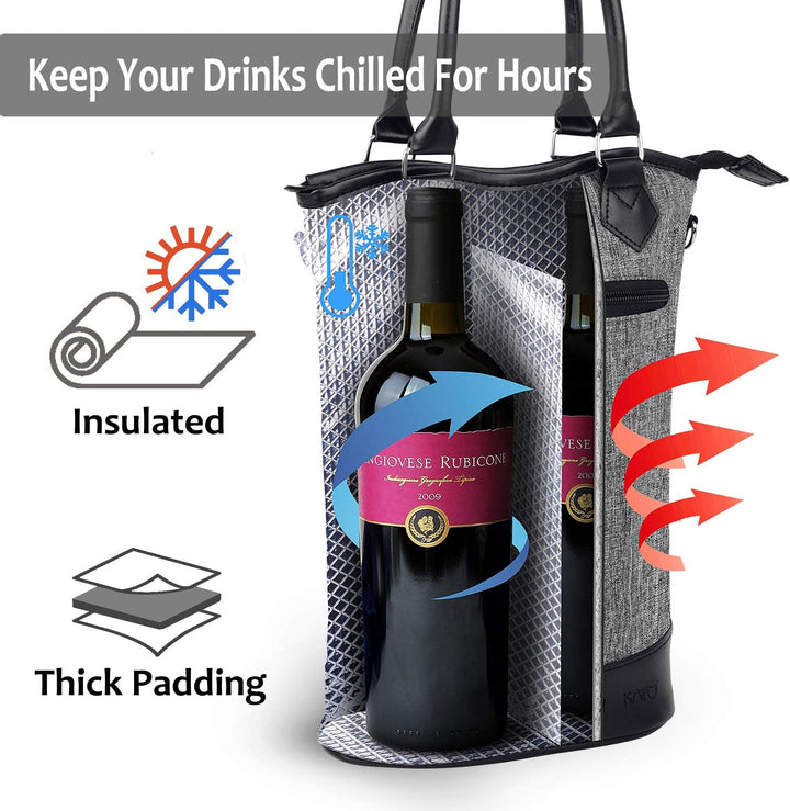 Kato Tirrinia Flaschen-kühltasche Kühltasche Flasche Flaschentasche 2 Flaschen Tasche, Isoliertasche