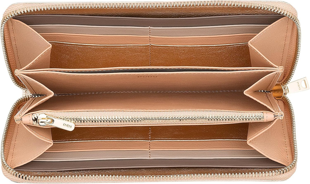 DUDU Grosse Bunte Damenbrieftasche RFID in echtem Leder mit Rundum - Reissverschluss Ballerina, Ball