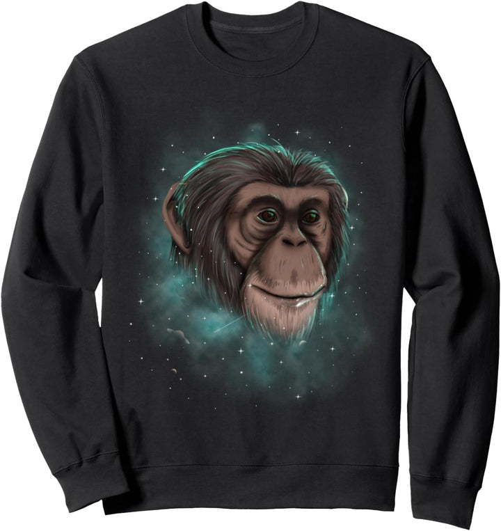 Chimpanzee Cosmic Galaxy Celestial Outer Space Astronomy Sweatshirt