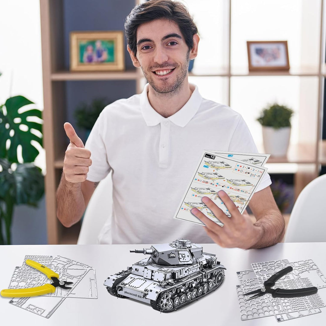 Piececool 3D Puzzle Metall Panzerkampfwagen 1:48 Panzer IV Panzer D, 3D Metall Puzzle Militärmodell