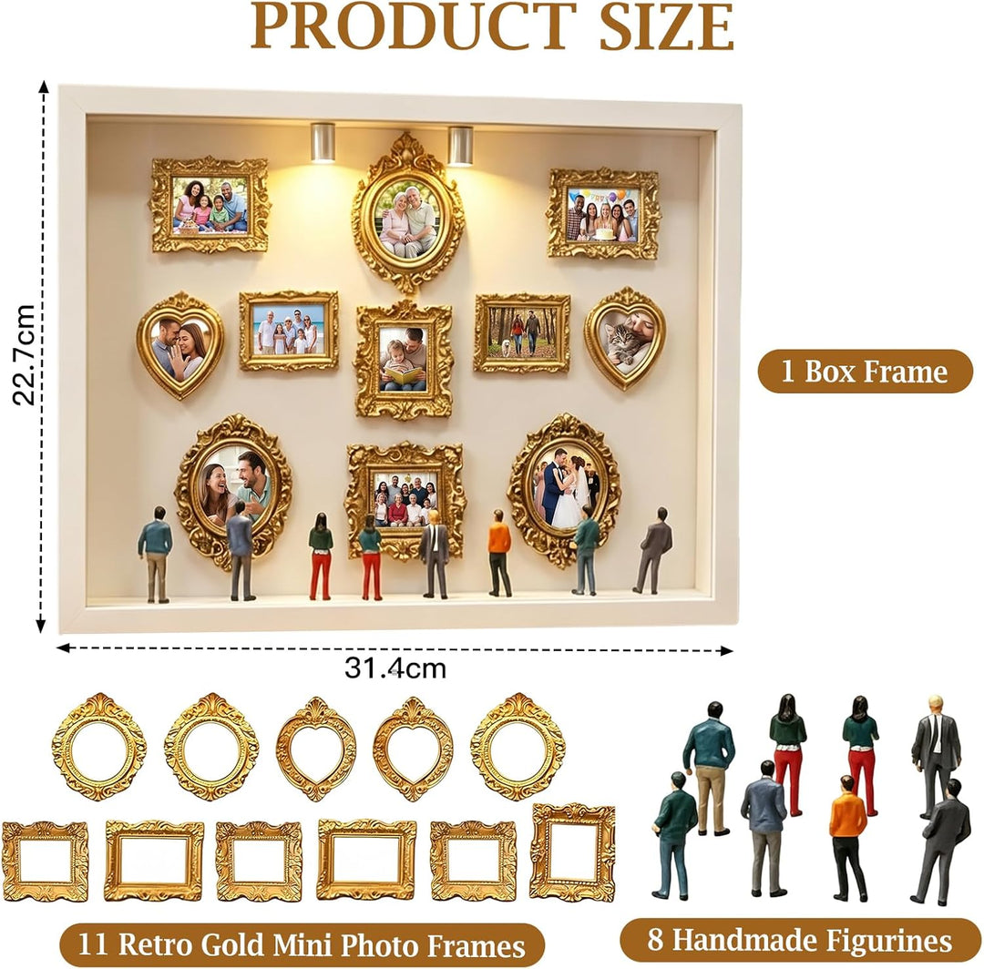 DIY Mini Museum Silhouette Box, Mini Figuren Menschen Museum, Foto Erinnerungsanzeige Set mit 11 Min