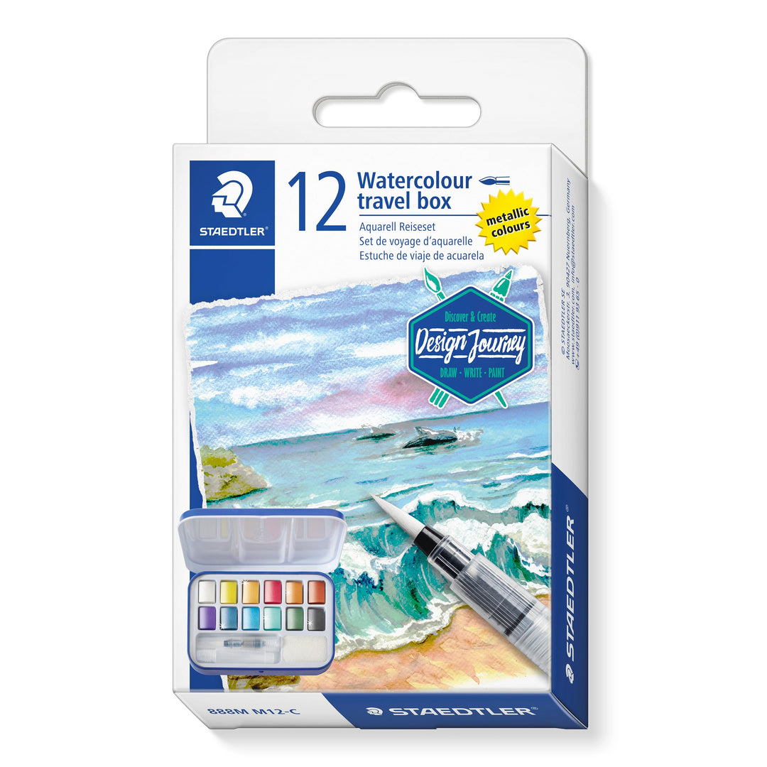 STAEDTLER Design Journey 888 Aquarellfarbe, Hochpigmentierte Aquarellfarben in brillanten Farben, Aq