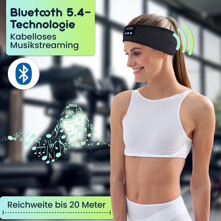 ideoon Smartes Kopfhörer-Stirnband, Bluetooth 5.4, Freisprecher & Sprachsteuerung, schwarz: Ein bequ