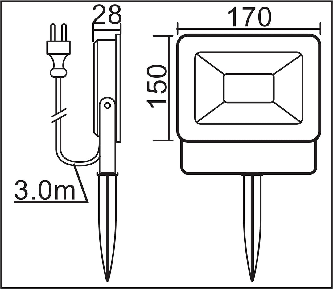 Trango 30 Watt IP65 LED Gartenstrahler TG3087 Baustrahler Arbeitstrahler Teichstrahler Sicherheitstr