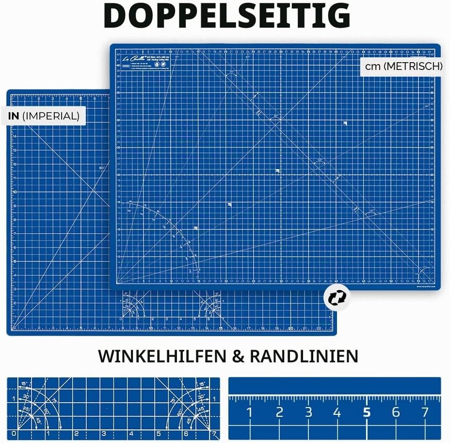 La Canilla Schneidematte A2 Selbstheilend (60x45 cm - 24x18") Cutting Mat Schneideunterlage für Bast