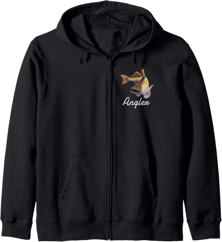 Zander Angler Outfit Zubehör Jacke Geschenk Kapuzenjacke