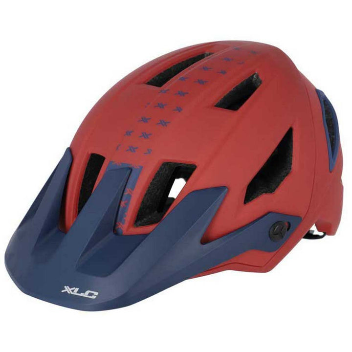 XLC Unisex – Erwachsene Enduro Fahrradhelm 58-62 Rot/Blau, 58-62 Rot/Blau