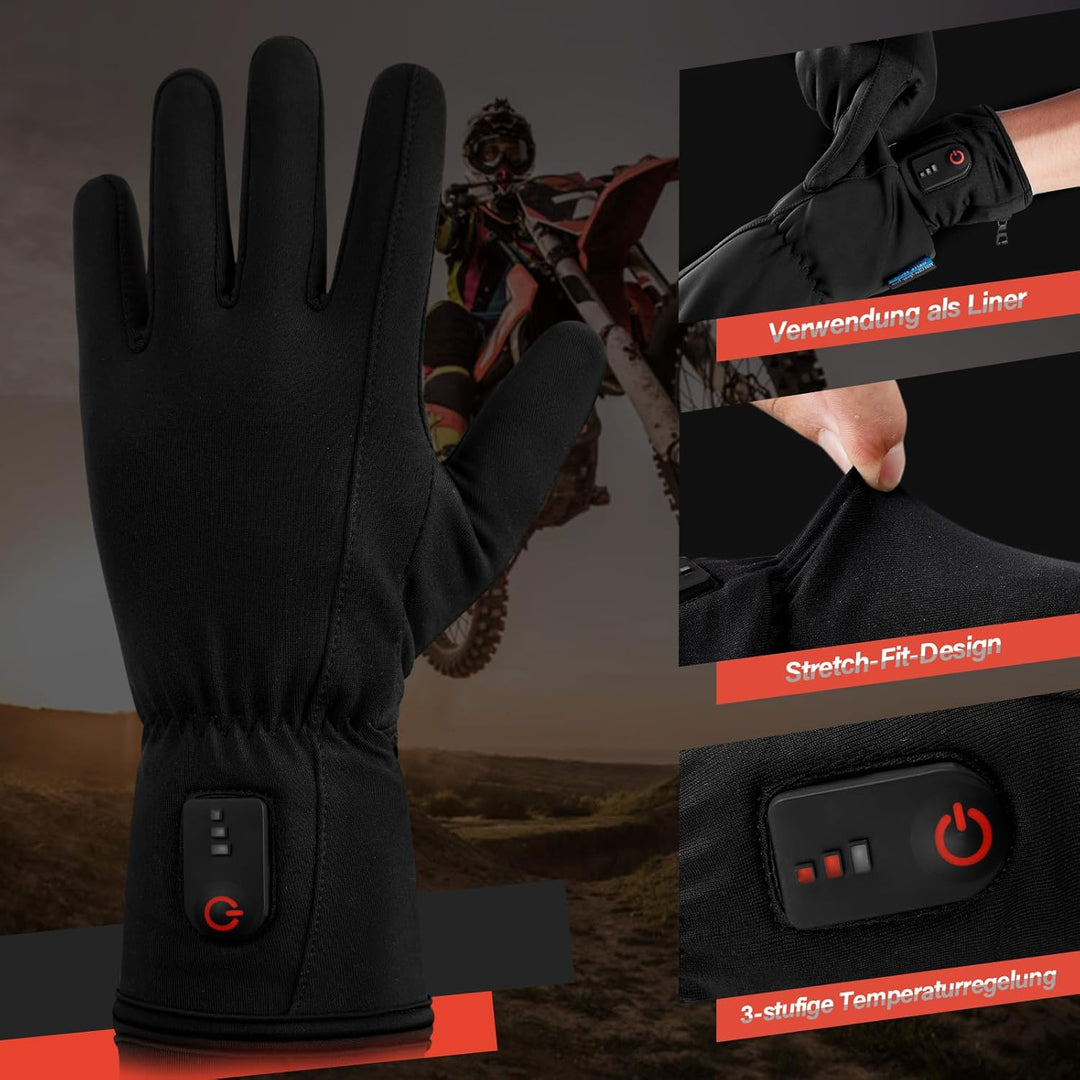 Dr.warm Beheizbare Handschuhe für Herren Damen, Beheizte Winterhandschuhe Dünn Handschuhe mit Heizun