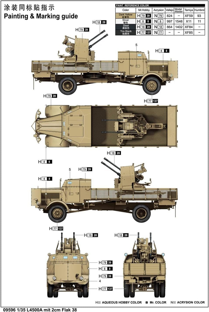 Trumpeter 09596 - German L4500A Mit 2Cm Flak 38 - massstab 1/35 - Modellbausatz