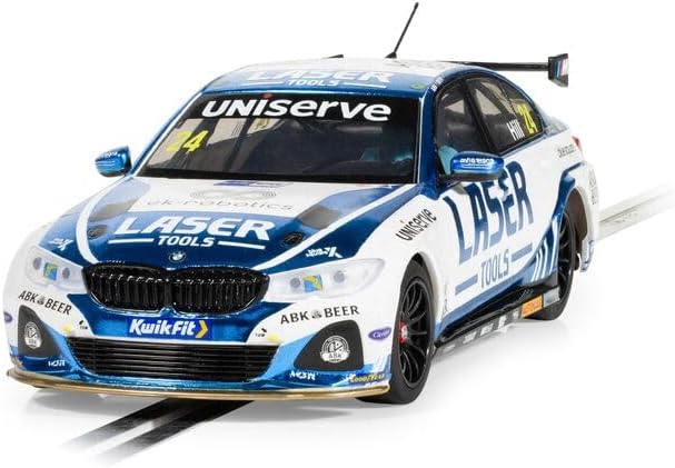 Scalextric Cars – C4526 BMW 330e NGTC – Laserwerkzeuge – Jake Hill 2023 – Spielzeug-Schlitzauto zur