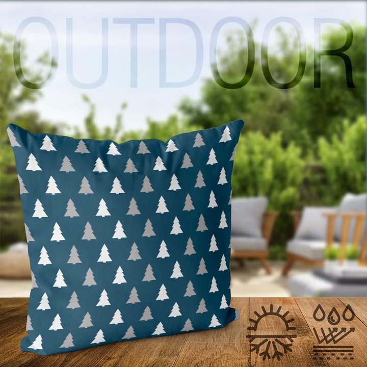 VOID Wald Design Weiss Grau Kissenbezug Kissenhülle Sofakissen Kissen Deko Weihnachten Winter Weihna