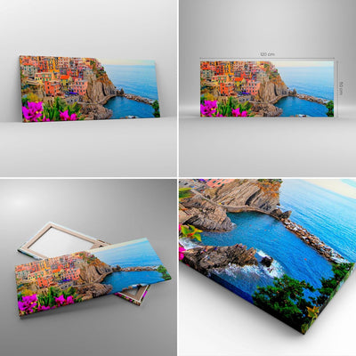 Wandbilder Dekoration Wohnzimmer Italien küste felsen landschaft Panorama Bilder auf Leinwand 120x50