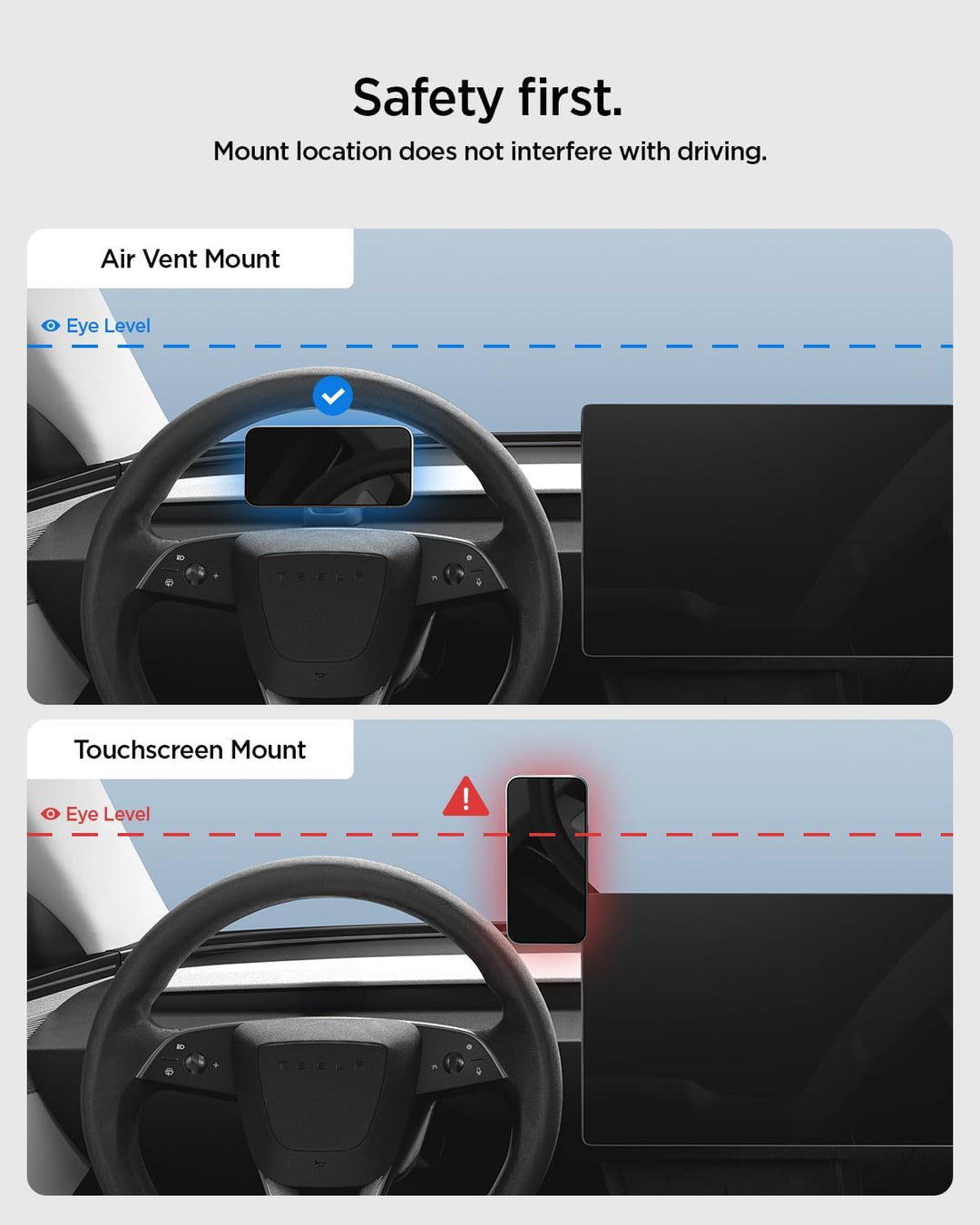 Spigen Tesla Model Y Juniper 2025~ & Model 3 Highland 2024~ (Nur Standard & Premium) Handyhalterung