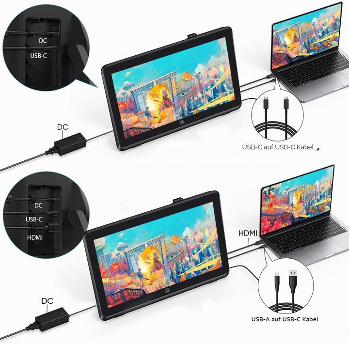 XPPEN Artist 22 Plus Grafiktablett mit Display 16K Druckstufen, Grafiktablett Digital Zeichnung FHD