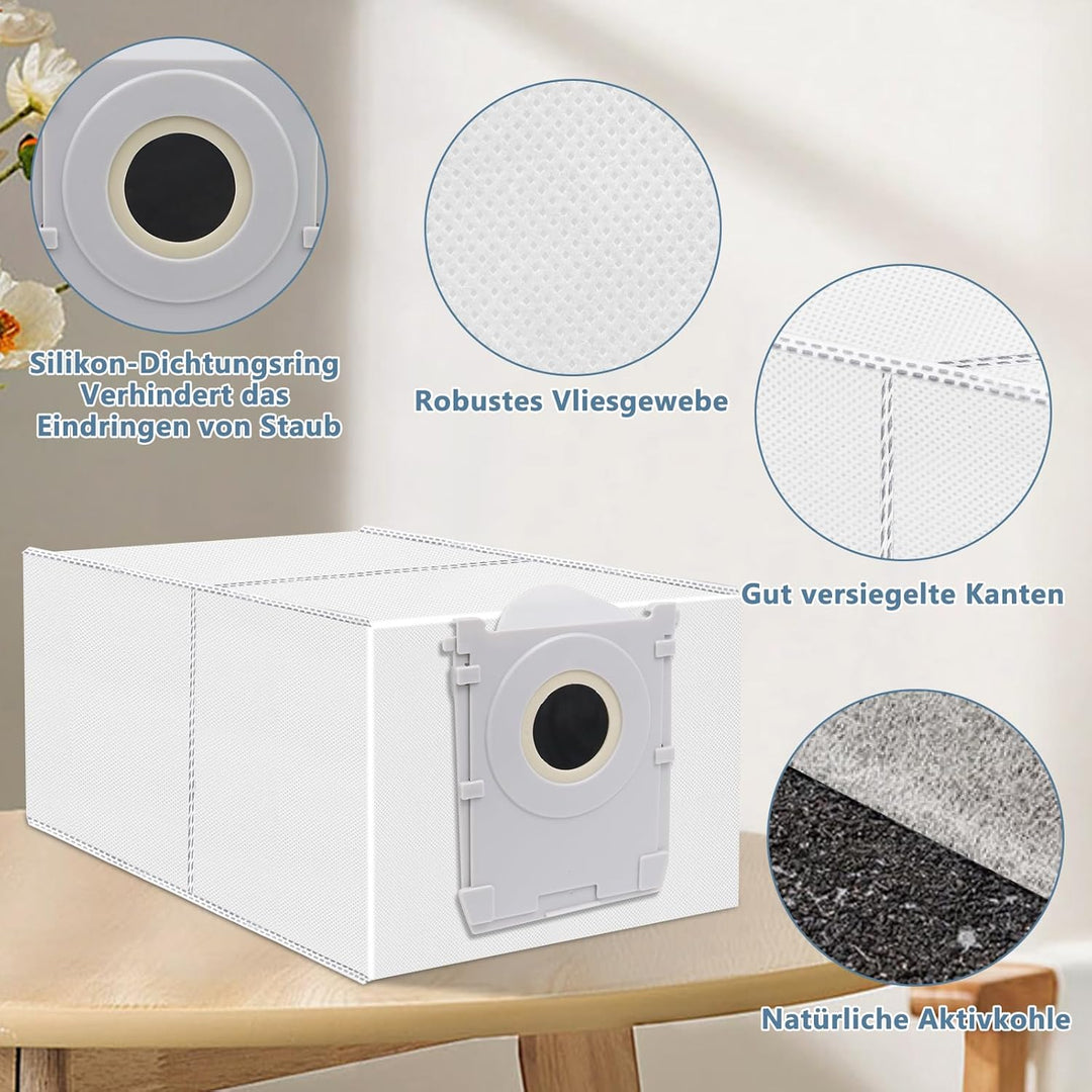12 Stück Staubbeutel für Ecovacs X8/X9 Pro Omni, T50/T50 Pro/T50 Max Pro Omni, T80 Omni, T30C Pro Om